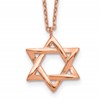 Sterling Silver Rose-tone Star of David 16.5 inch Necklace with 1 inch extension