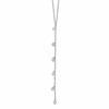 Sterling Silver Rhodium-plated CZ Dangle w/ 2in ext. Necklace