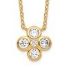 Sterling Silver Gold-plated Polished CZ 18in w/2in ext. Necklace