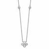 Sterling Silver Rhodium-plated Polished CZ Flower with 2in ext. Necklace