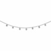Sterling Silver Rhodium-plated CZ w/ 4in ext. Choker