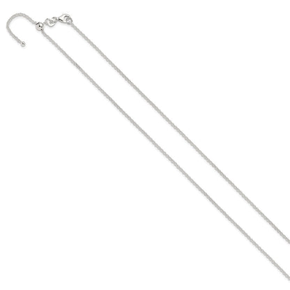 Sterling Silver Polished 1.85mm Rolo Adjustable Necklace