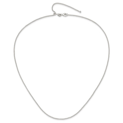 Sterling Silver Polished 1.85mm Rolo Adjustable Necklace
