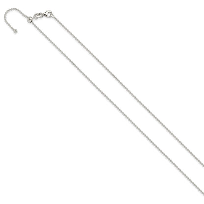 Sterling Silver Polished 1.50mm Beaded Adjustable Necklace