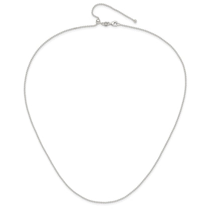 Sterling Silver Polished 1.50mm Beaded Adjustable Necklace