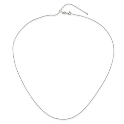 Sterling Silver Polished .95mm Snake Adjustable Necklace