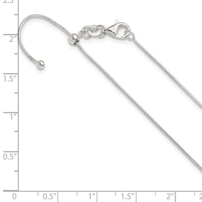 Sterling Silver Polished .95mm Snake Adjustable Necklace