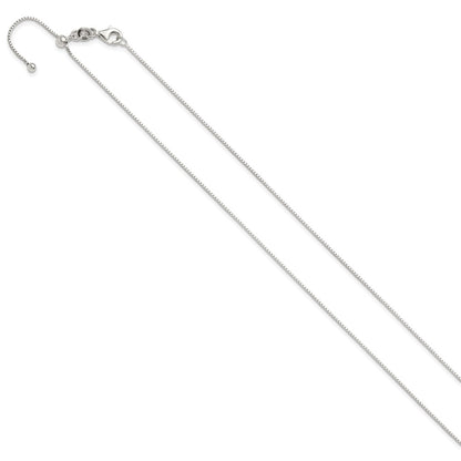 Sterling Silver Polished .90mm Box Adjustable Necklace