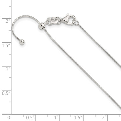 Sterling Silver Polished .75mm Snake Adjustable Necklace
