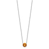 Sterling Silver Rhodium Plated Dark Yellow Swarovski Crystal 16.5 inch Necklace with 2 inch extension