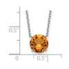 Sterling Silver Rhodium Plated Dark Yellow Swarovski Crystal 16.5 inch Necklace with 2 inch extension