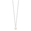 Sterling Silver Rhodium-plated 8-9mm White Rice Freshwater Cultured Pearl 18 inch Necklace and Post Dangle Earrings Set