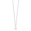 Sterling Silver Rhodium-plated 8-9mm White Rice Freshwater Cultured Pearl 18 inch Necklace and Post Dangle Earrings Set