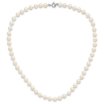 Sterling Silver Madi K Rhodium-plated 5-6mm White Semi-Round Freshwater Cultured Pearl 12 inch Necklace, 4 inch Bracelet & Button Post Earrings Set