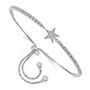 Sterling Silver Rhodium-Plated CZ Star Adjustable Bracelet