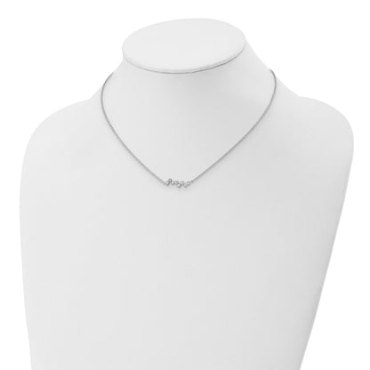 Sterling Silver Rhodium-Plated CZ Stars Pendant w/ 2in Ext. Necklace