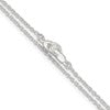 Sterling Silver 2-Strand CZ Flip Flop 9 inch Plus 1 inch Extender - Total 11 inch Anklet