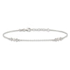Sterling Silver CZ 3-Diamond Shapes 9in Plus 1 in Ext. Anklet