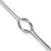 Sterling Silver Rhodium-plated 2-Strand Loop 9 inch Plus 1 inch Extender - Total 10 inch Anklet