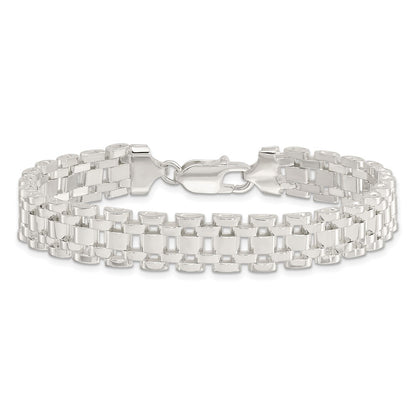Sterling Silver Polished Fancy Link Bracelet