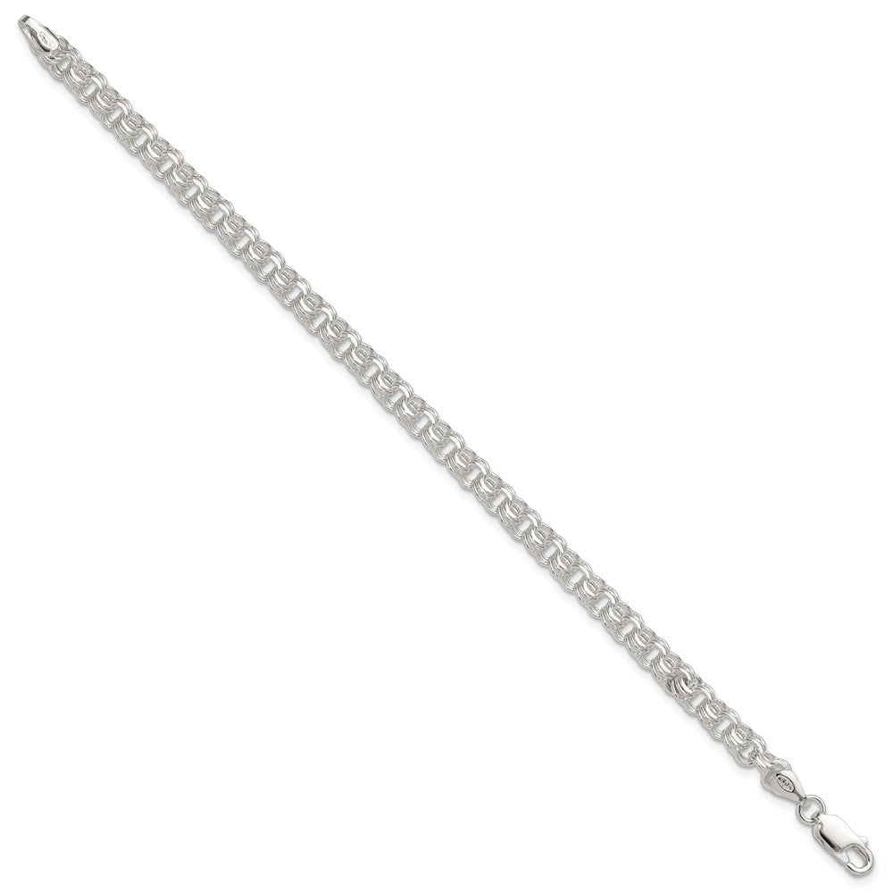 Sterling Silver Polished 5mm Triple Rolo Charm Bracelet