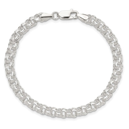 Sterling Silver Polished 5mm Triple Rolo Charm Bracelet