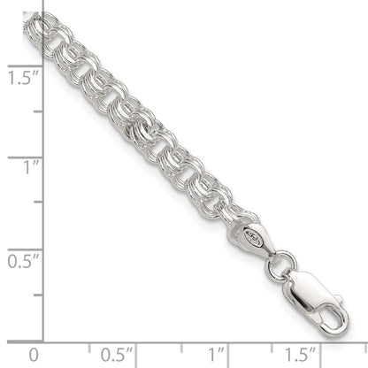 Sterling Silver Polished 5mm Triple Rolo Charm Bracelet