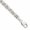 Sterling Silver Polished 7.3mm Fancy Ring Byzantine Link 7.5 inch Bracelet