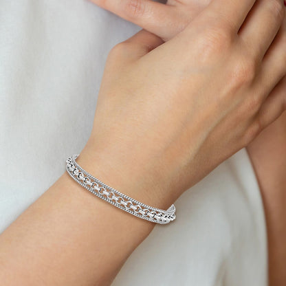 Sterling Silver Rhodium-plated Polished Bracelet
