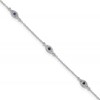 Sterling Silver Rhodium-plated Polished Blue & White CZ Eyes Bracelet