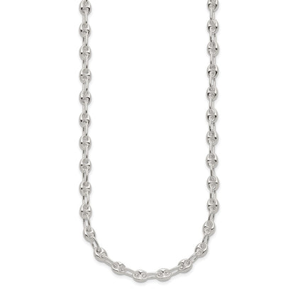 Sterling Silver Polished Fancy Link Necklace