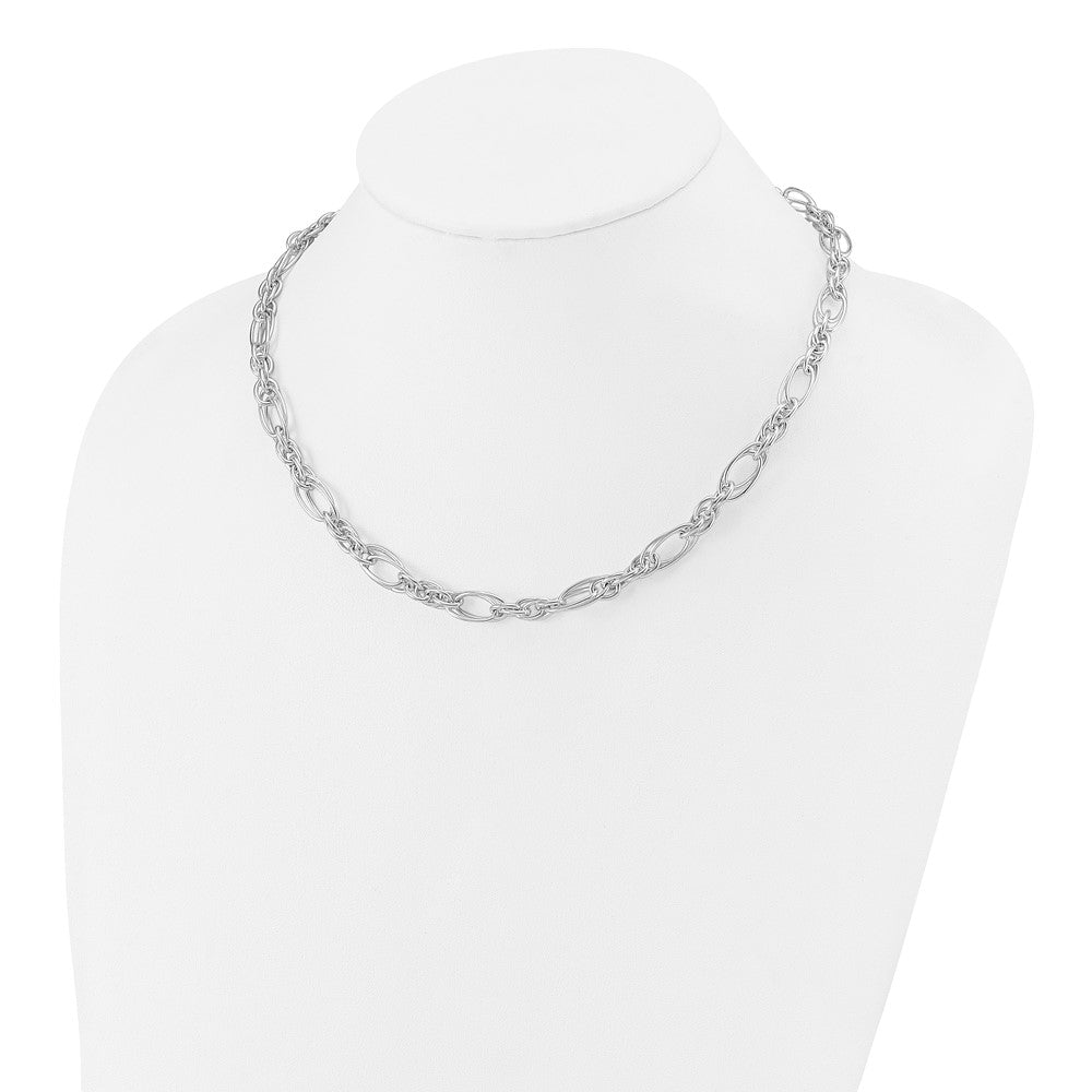 Sterling Silver Polished Fancy Link 7in Bracelet