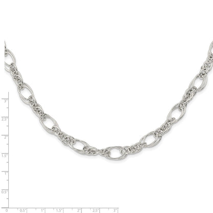 Sterling Silver Polished Fancy Link 7in Bracelet