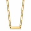 Sterling Silver Gold-plated Polished Bar Necklace w/ 2in ext. Necklace