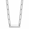 Sterling Silver Rhodium-plated Polished Bar w/ 2in ext. Necklace