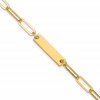 Sterling Silver Gold-plated Polished ID w/ 1.25in ext. Bracelet