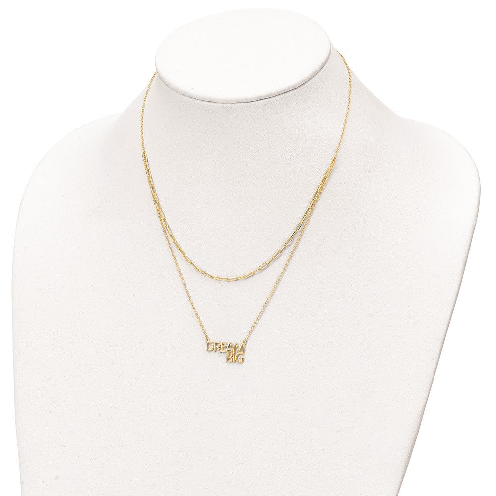Sterling Silver Gold-tone Dream Big Double Necklace