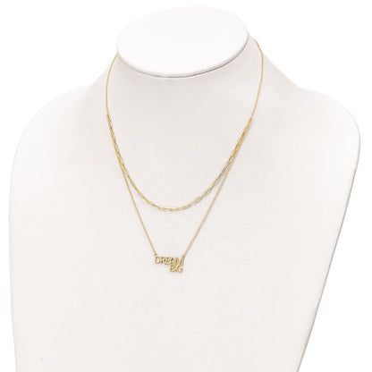 Sterling Silver Gold-tone Dream Big Double Necklace
