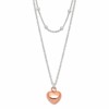 Sterling Silver & Rose-tone Beaded Heart Adjustable Necklace