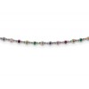 Sterling Silver Rhodium-plated Polished Multi-color CZ w/3 IN EXT Choker