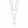 Sterling Silver Fancy Cross Double Strand Necklace