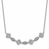 Sterling Silver Rhodium-plated Polished Fancy CZ Necklace