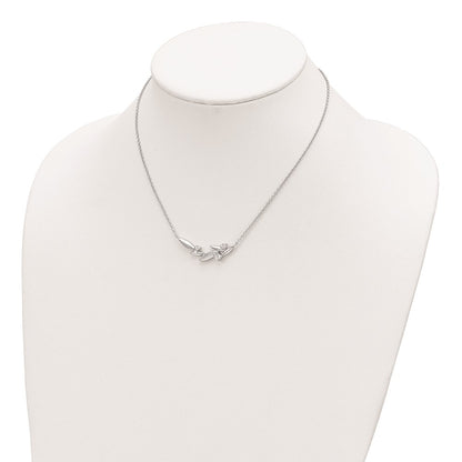 Pure Fire Sterling Silver Rhod-plated CZ Fancy w/ 2in ext. Necklace