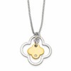 Afflordable Expressions Sterling Silver Gold-tone CZ Floral 15.75 Inch Necklace