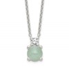 Sterling Silver Light Blue Quartzite & CZ Necklace
