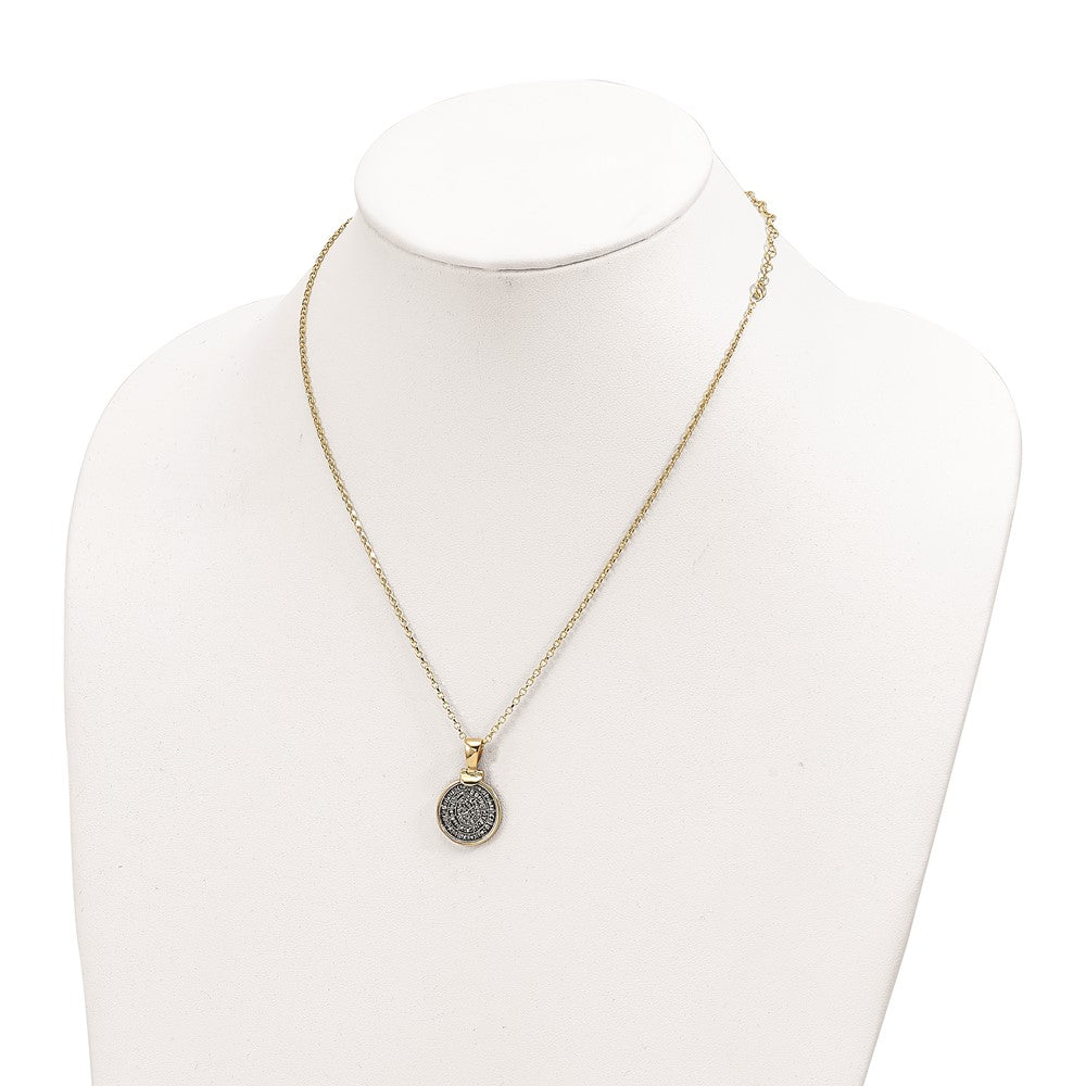 Affordable Expressions Sterling Silver Gold-tone Polished Replica Phaistos Coin Pendant 16 Inch Necklace with 2 inch Extension