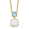 Sterling Silver Gold-plated 1.95BT Blue Topaz & MOP w/2 in ext. Necklace
