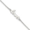Sterling Silver LOVE Script 9 inch Plus 1 inch Extender - Total 10 inch Anklet