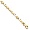 Sterling Silver Gold-tone Heart Link 10in Anklet