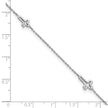 Sterling Silver Rhodium-plated Open Cross 9in Plus 1in Ext. Anklet